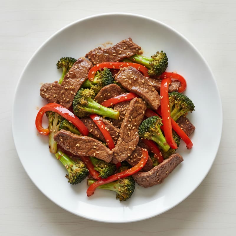 Lean Beef Stir Fry with Broccoli and Bell Peppers