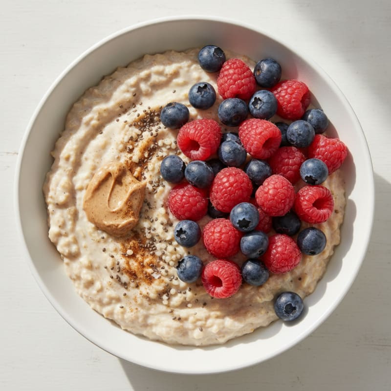 High-Protein Vanilla Berry Overnight Oats