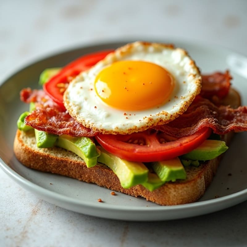 Crispy Bacon, Creamy Avocado, and Fresh Tomato Toast