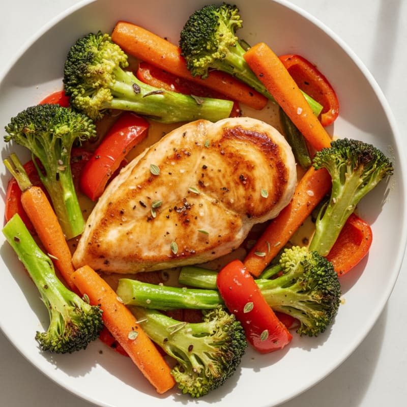 Pan-Seared Chicken with Roasted Vegetables