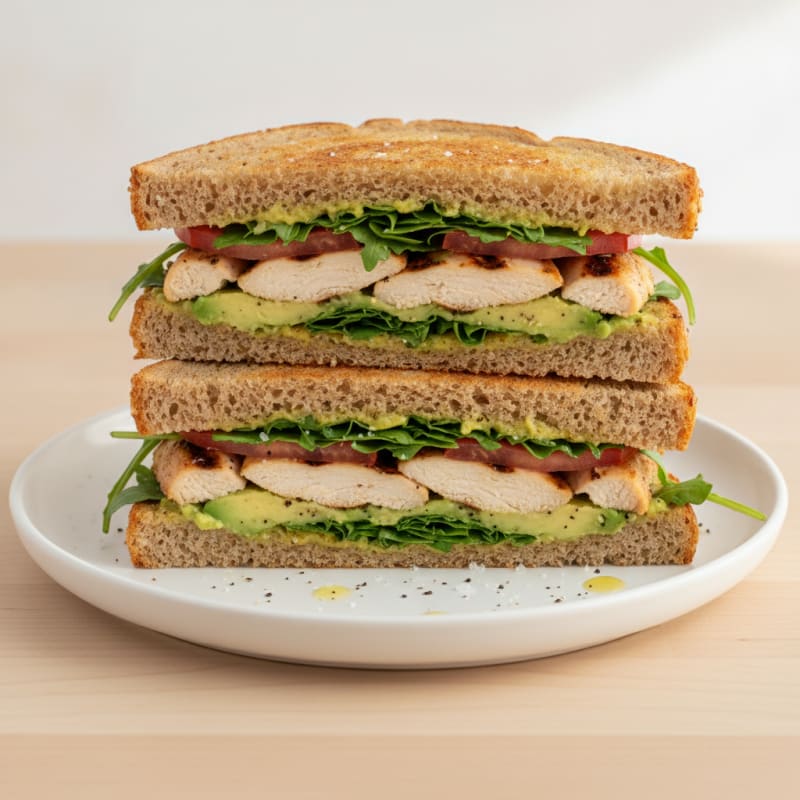 Grilled Chicken and Avocado Sprouted Sandwich