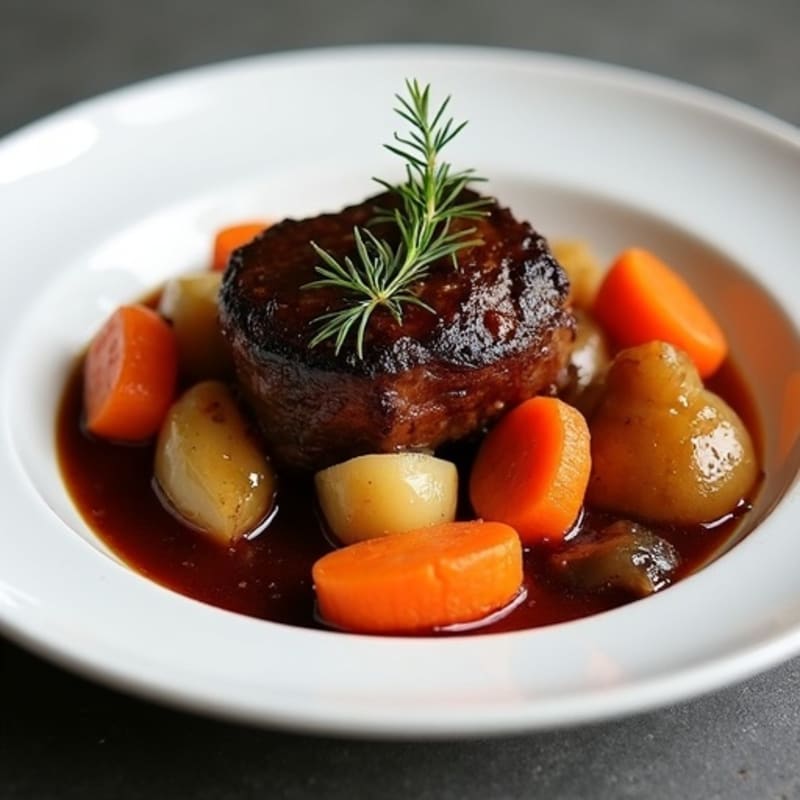 Red Wine Braised Short Ribs with Root Vegetables