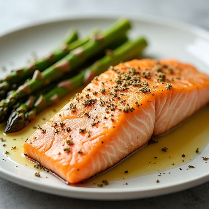 Lemon-Garlic Roasted Salmon with Roasted Asparagus
