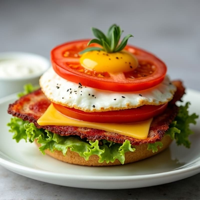 Crispy Turkey Bacon Lettuce Tomato Stack