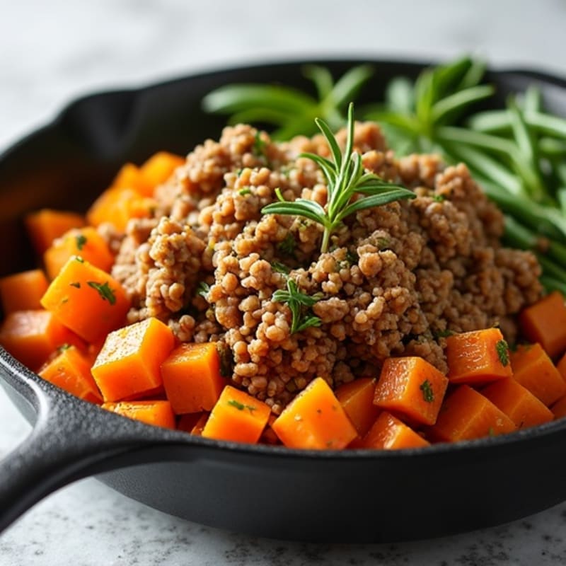 Herb-Seasoned Ground Turkey Skillet with Sweet Potatoes