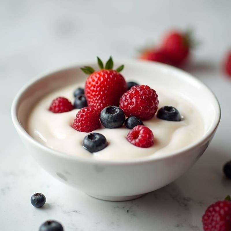 Silky Vanilla Protein Yogurt with Berries