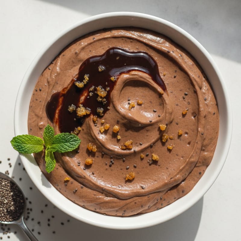 Greek Yogurt Cocoa Mousse with Chia Seeds