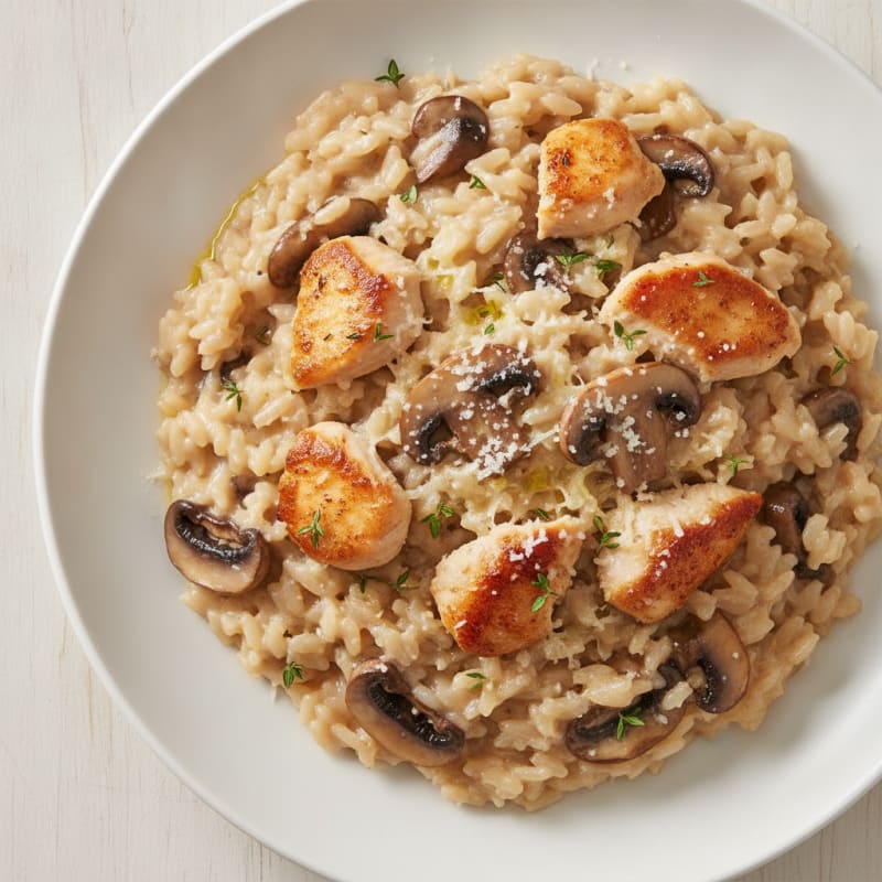 Creamy Mushroom Risotto with Parmesan