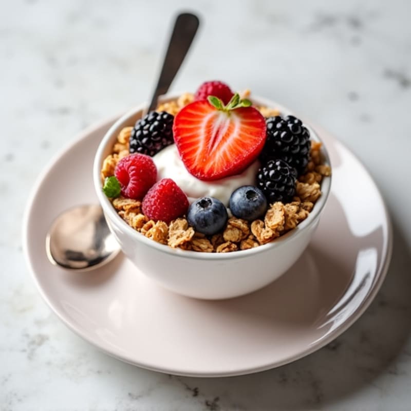Greek Yogurt with Protein Granola and Fresh Berries