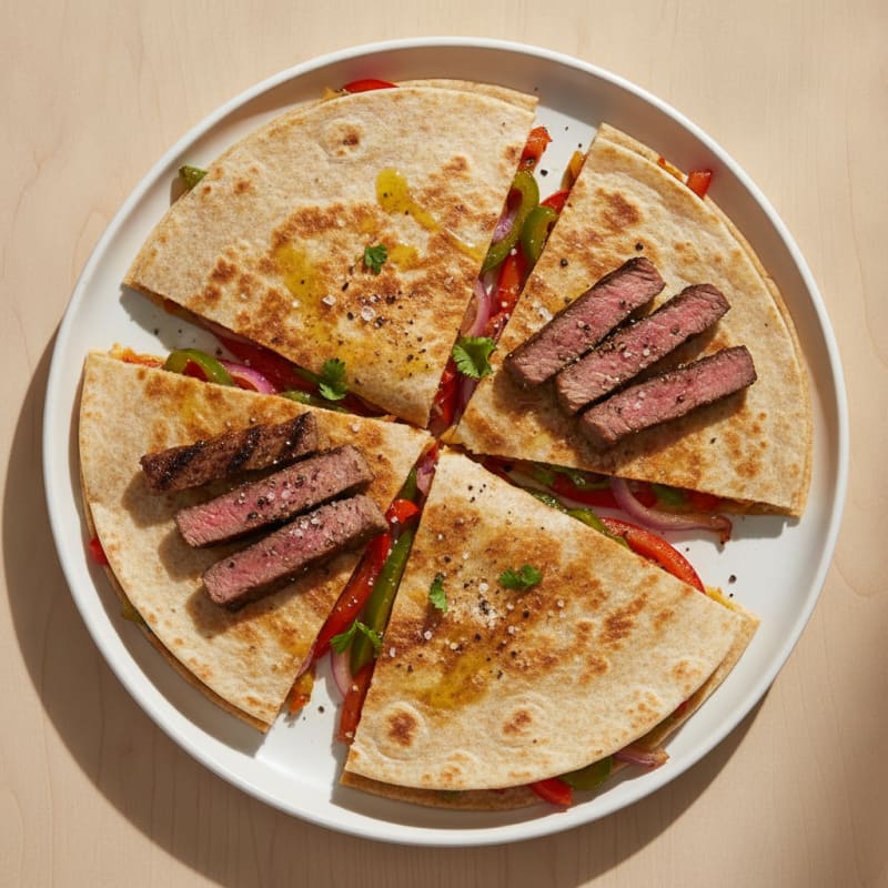 Pan-Seared Steak and Pepper Quesadillas