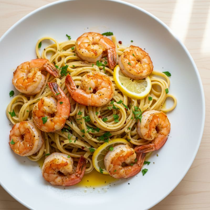 Garlic Butter Shrimp Scampi with Linguine