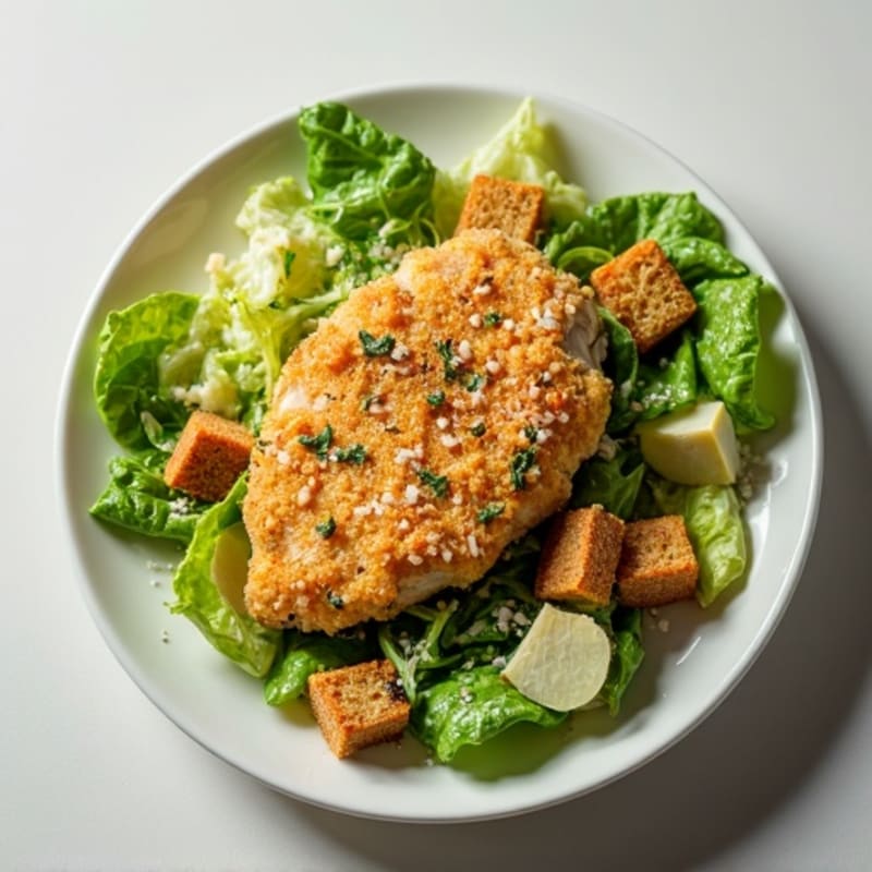 Crispy Herb-Crusted Chicken Caesar Salad