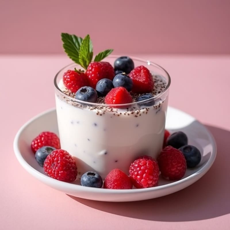 Silky Greek Yogurt Protein Mousse with Mixed Berries