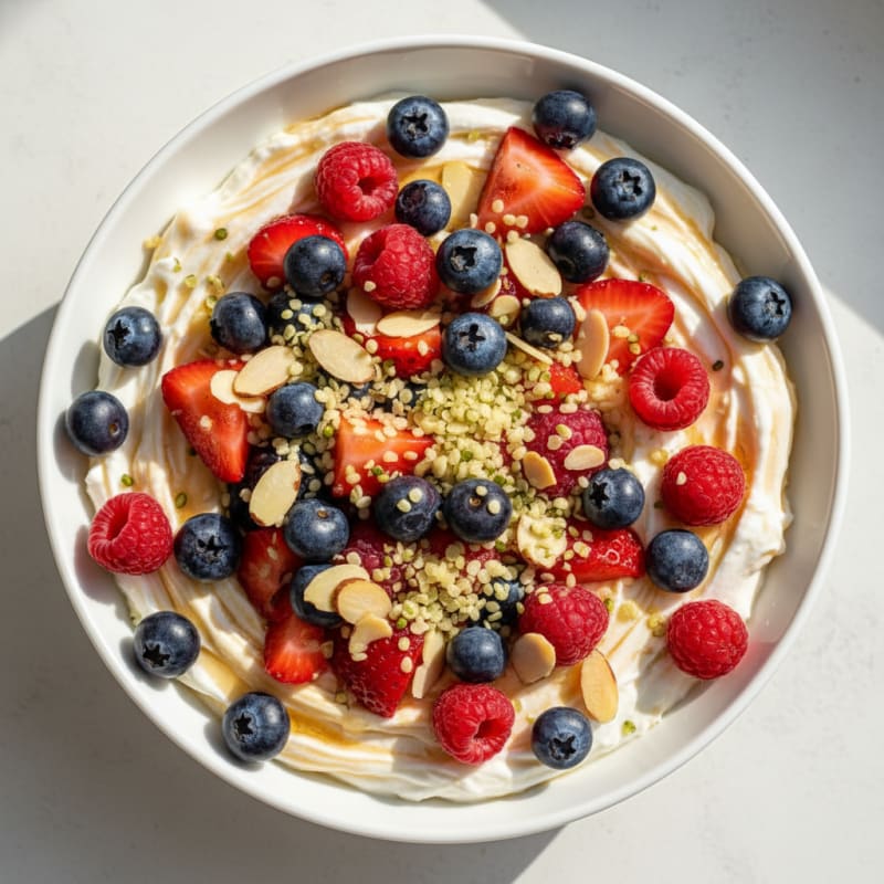 Greek Yogurt Bowl with Mixed Berries and Vanilla Protein