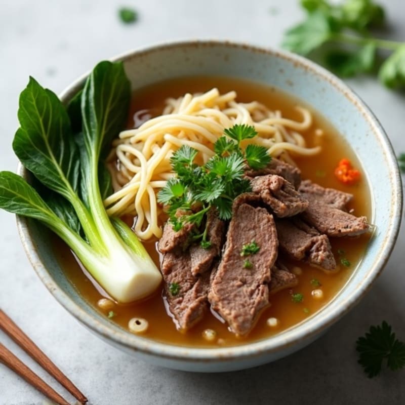 Tender Beef and Silky Rice Noodle Soup with Fragrant Herbs