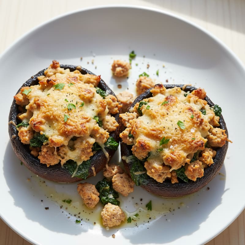 Golden Herb-Stuffed Portobello Mushrooms