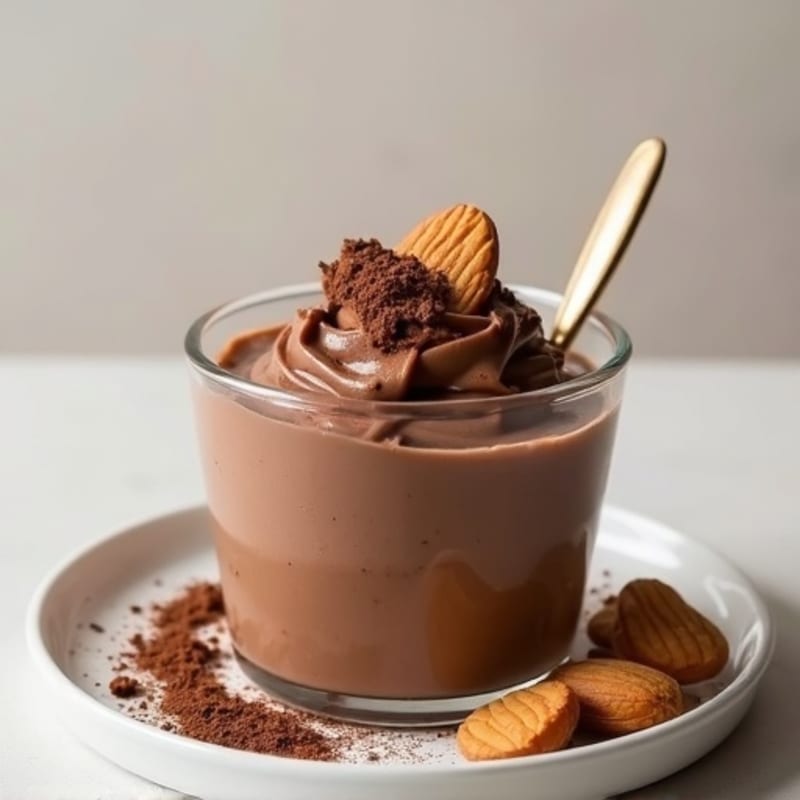Silky Chocolate Protein Pudding with Almond Butter