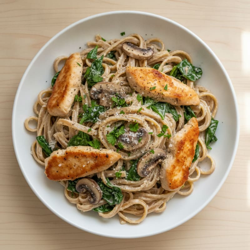Creamy Garlic Parmesan Chicken Fettuccine