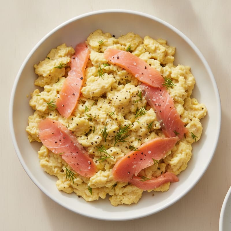Smoked Salmon and Dill Scrambled Eggs
