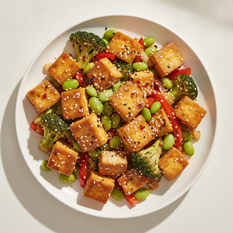 Sesame Tofu and Vegetable Stir-Fry