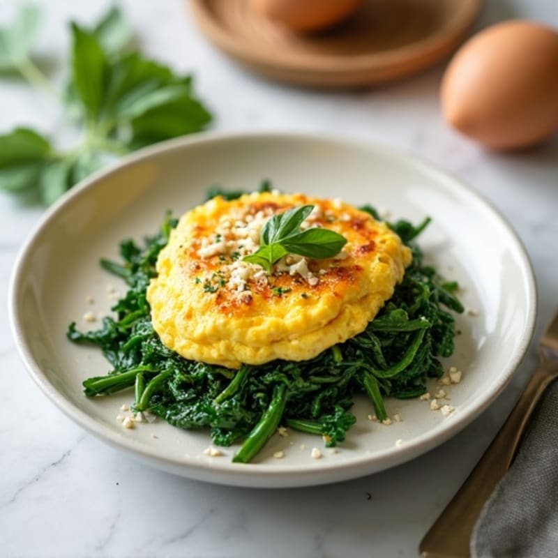 Egg White and Cottage Cheese Scramble with Sautéed Spinach