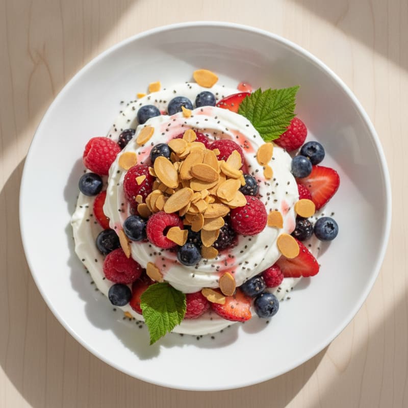 Greek Yogurt Protein Parfait with Mixed Berries