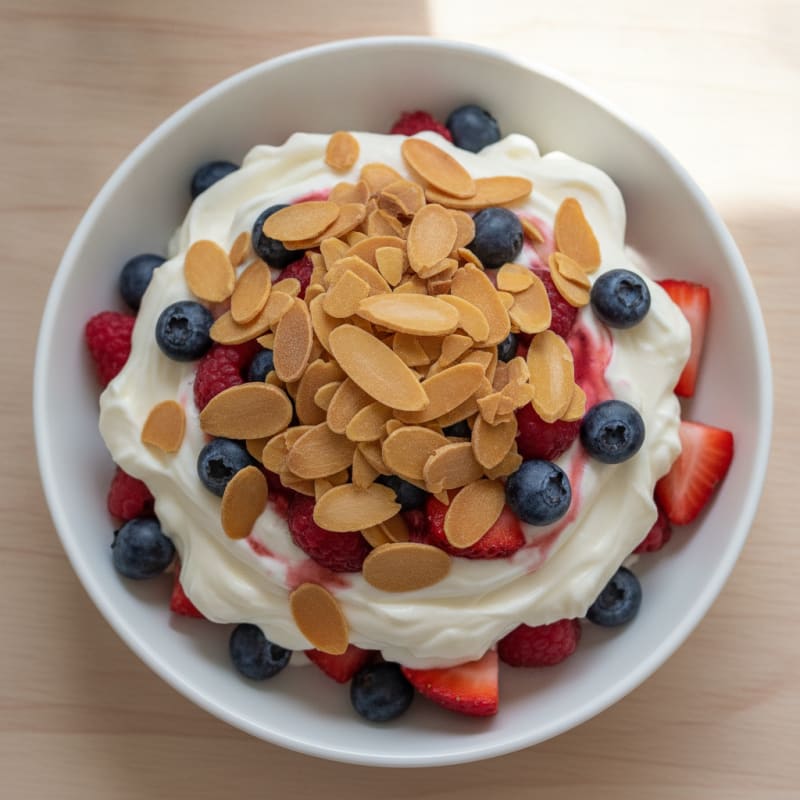 Silky Greek Yogurt Protein Parfait with Mixed Berries