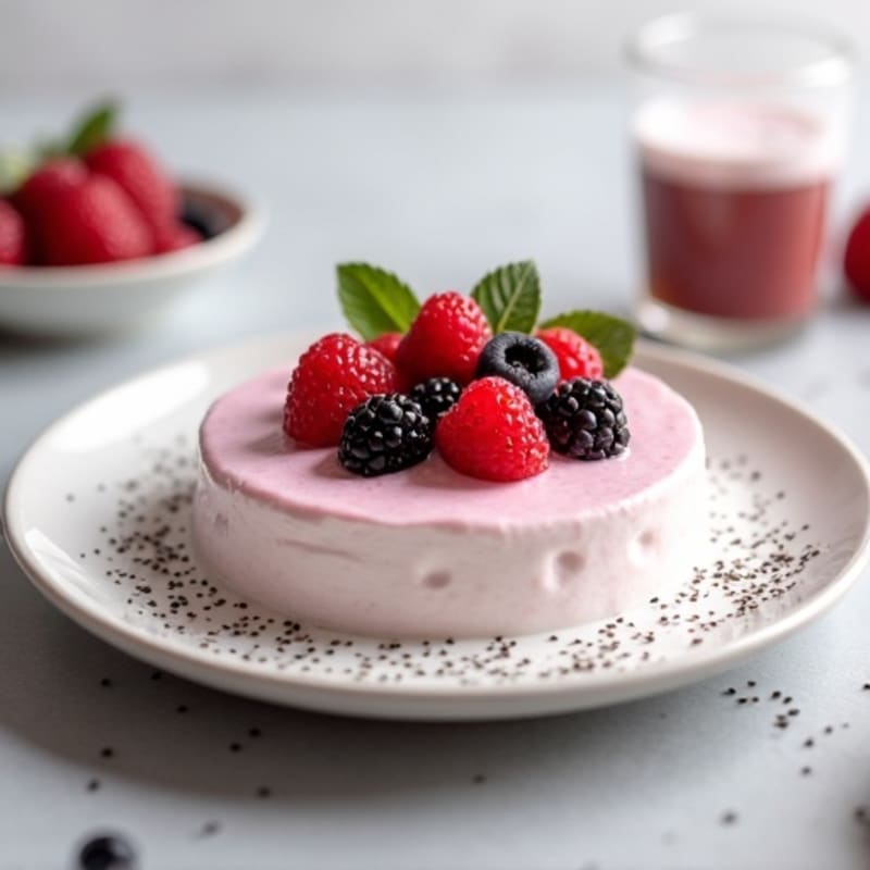 Silky Greek Yogurt Protein Mousse with Mixed Berries