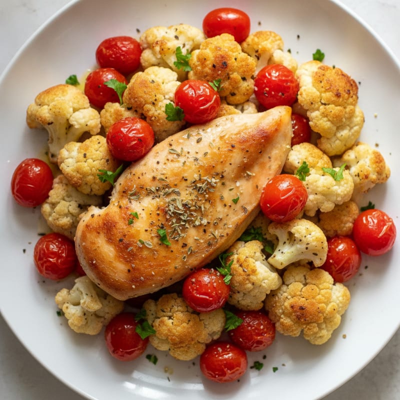 Herb-Roasted Chicken with Cherry Tomatoes