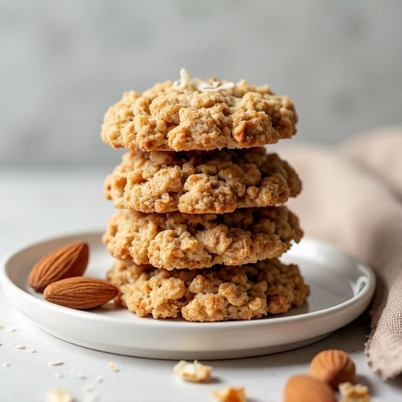 Crunchy Almond-Coconut Protein Oat Cookies