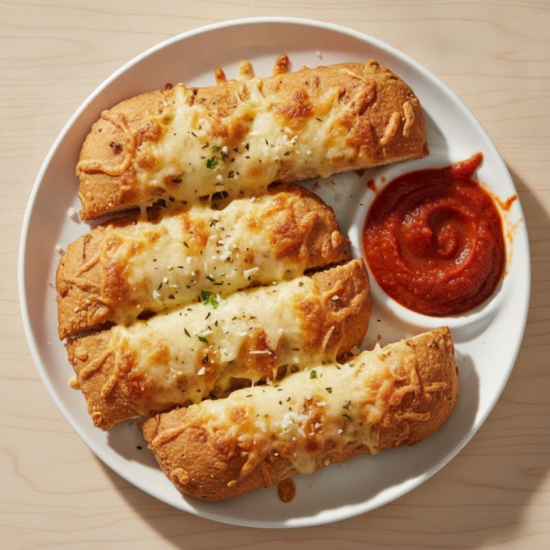 Cheesy Garlic Breadsticks with Marinara