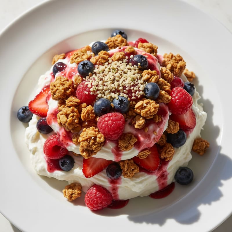 Greek Yogurt Protein Parfait with Mixed Berries
