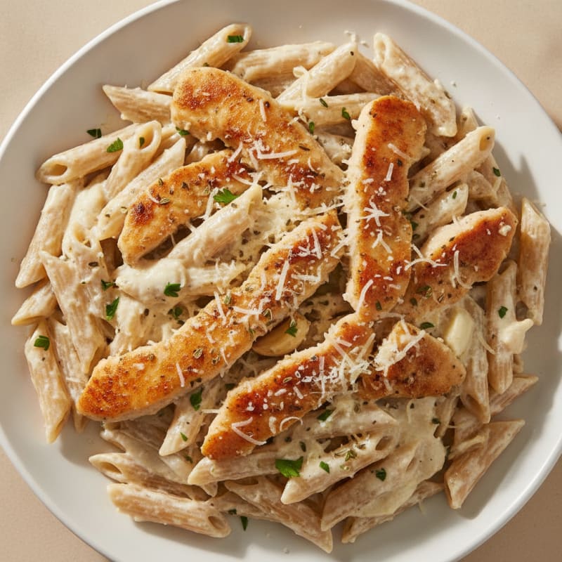 Garlic Parmesan Chicken Alfredo Pasta