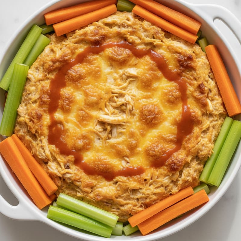 Clean Buffalo Chicken Dip with Veggie Dippers