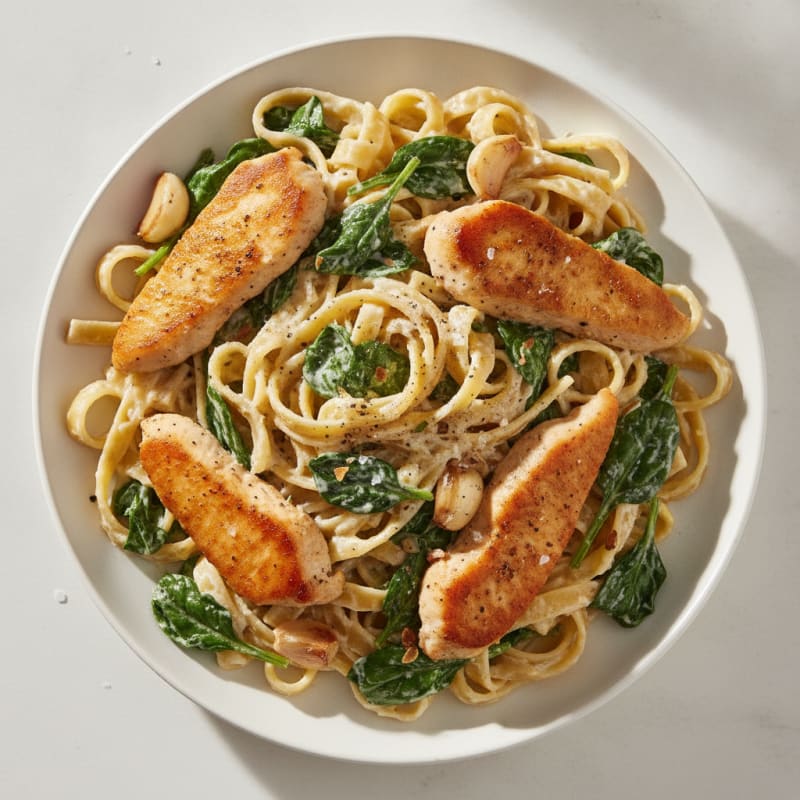 Fettuccine with Roasted Garlic Cream Sauce