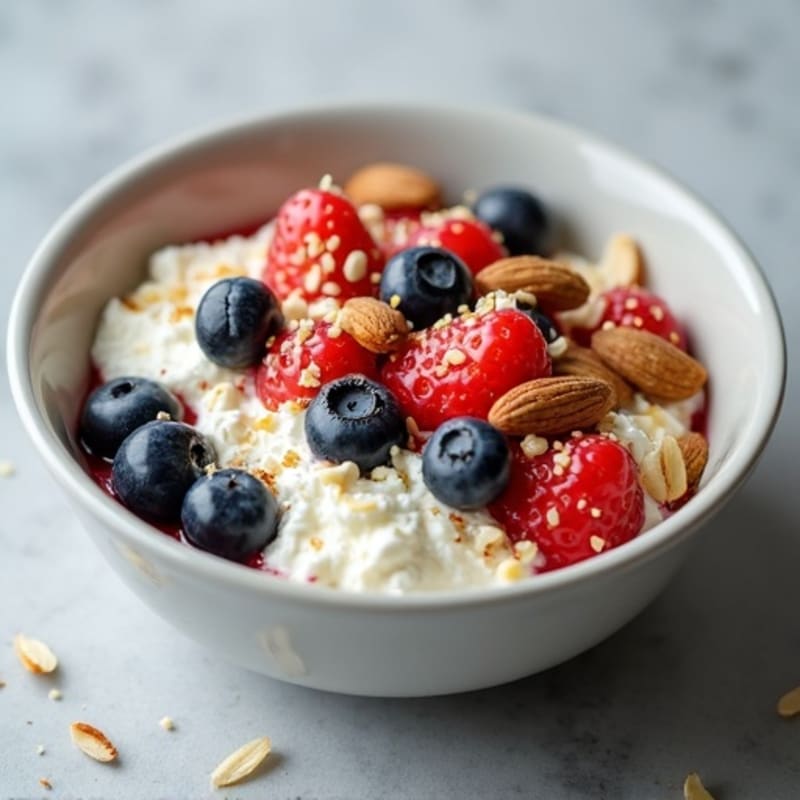 Cottage Cheese Berry Bowl with Toasted Almonds