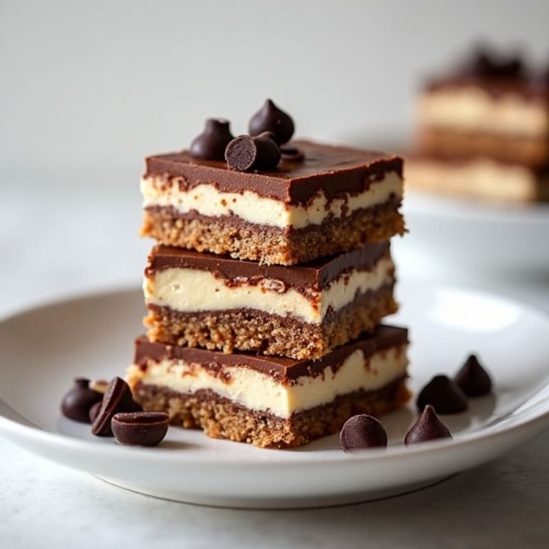 No-Bake Dark Chocolate Greek Yogurt Cheesecake Bars