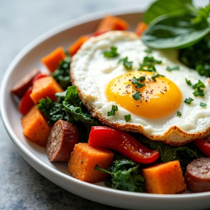 Protein-Packed Sweet Potato Hash with Eggs