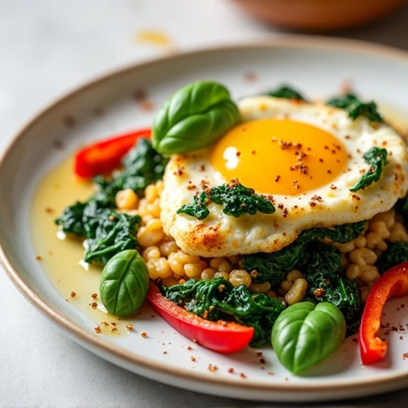 Egg White Veggie Scramble with Cottage Cheese and Spinach