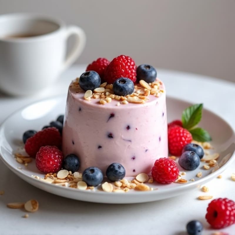 Greek Yogurt Protein Mousse with Mixed Berries