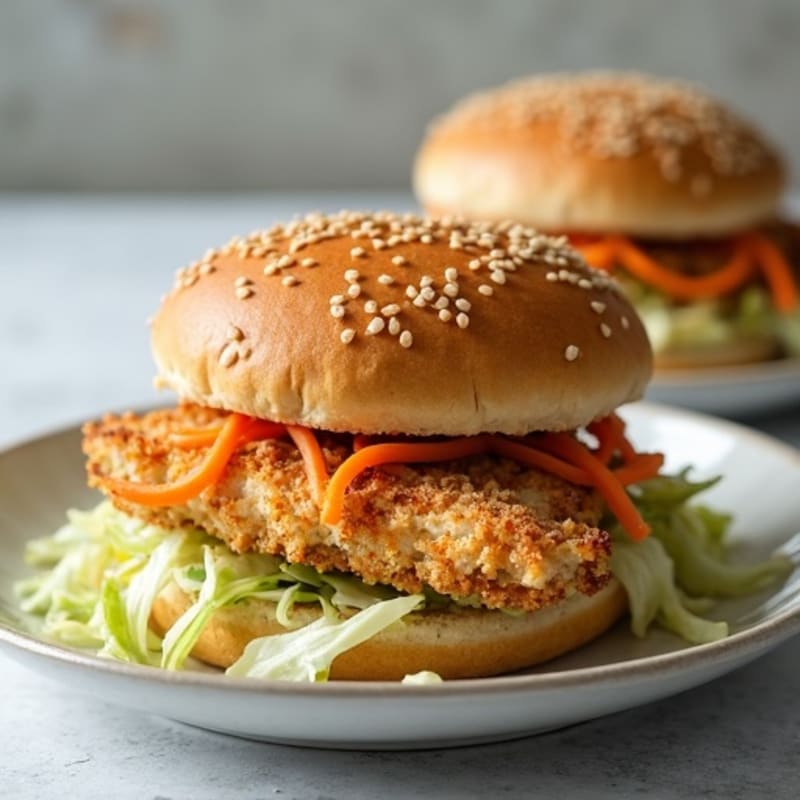 Crispy Baked Chicken Sandwich with Creamy Slaw