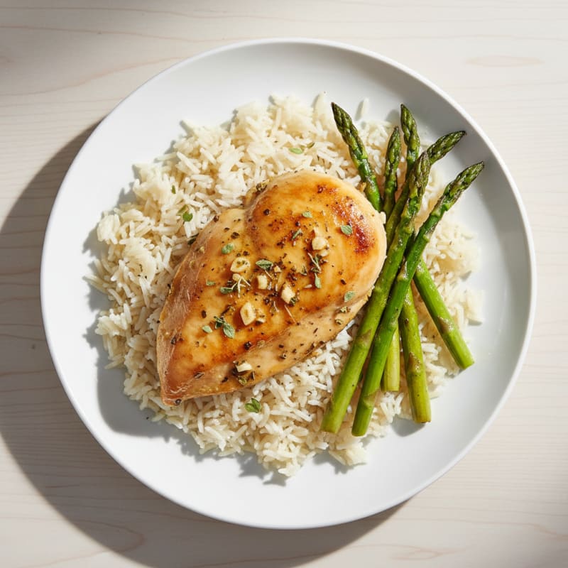 Lemon Herb Roasted Chicken with Basmati Rice