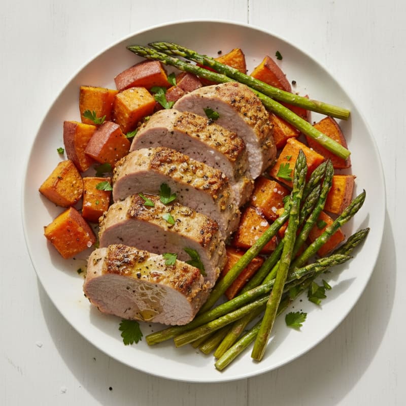 Garlic Herb Roasted Pork Tenderloin