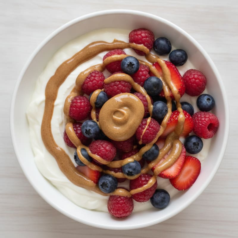 Silky Greek Yogurt Protein Pudding with Mixed Berries