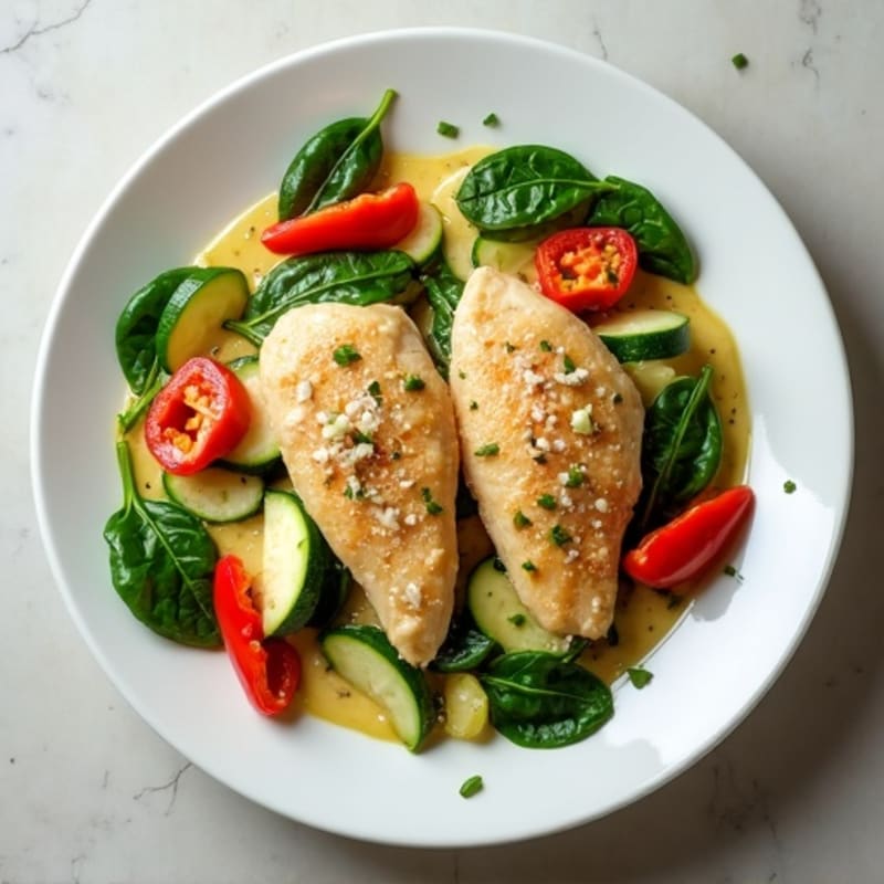 Creamy Coconut Chicken with Fresh Vegetables