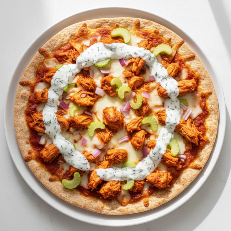 Crispy Buffalo Chicken Pizza with Ranch