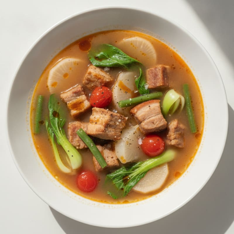 Filipino Pork Sinigang with Tamarind Broth