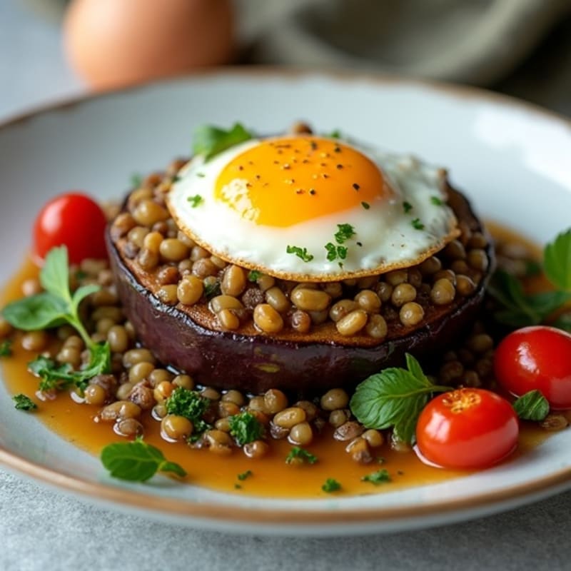 Roasted Eggplant with Hearty Lentil and Herb Stuffing