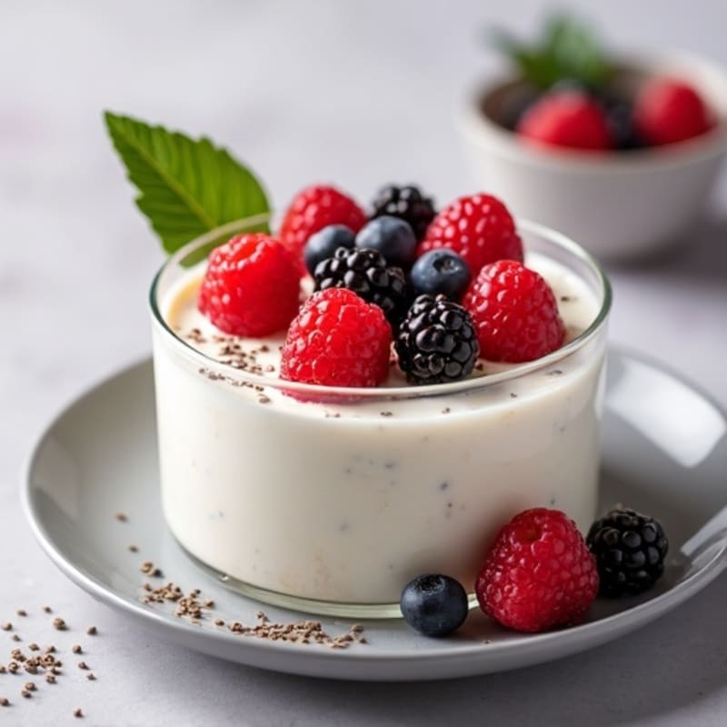 Creamy Greek Yogurt Protein Pudding with Mixed Berries