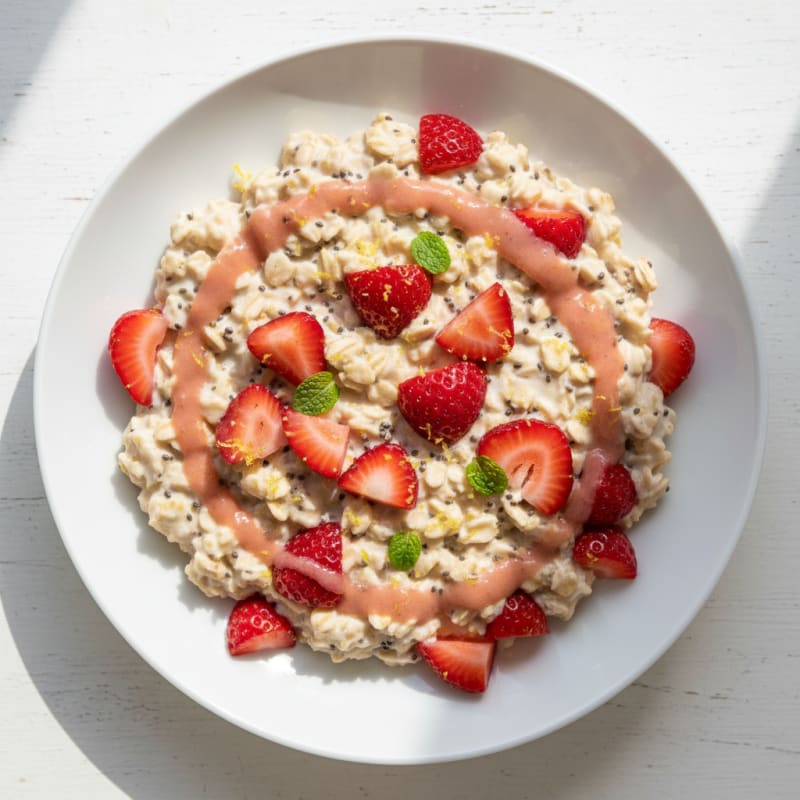 Creamy Strawberry Shortcake Overnight Oats